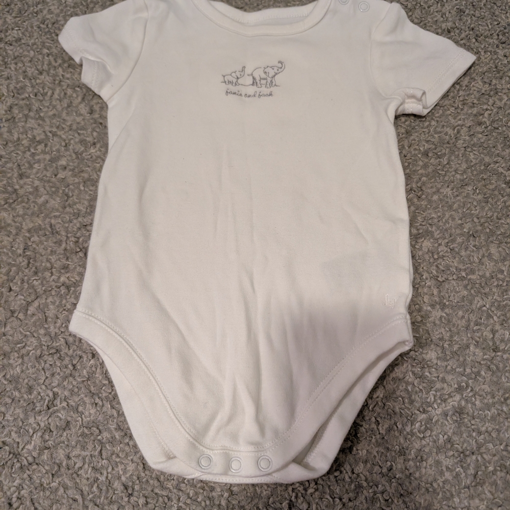 3 For $18 Janie and Jack Cream Baby Bodysuit with Elephant Design